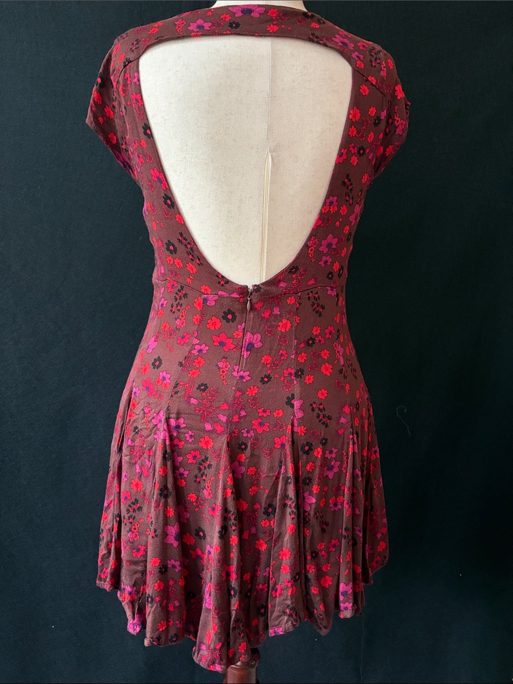 Free People 'It Takes Two' floral skater dress Low Back Size Large - Picture 5 of 10
